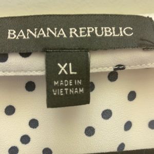 Banana Polka Dot Blouse XL White + Navy